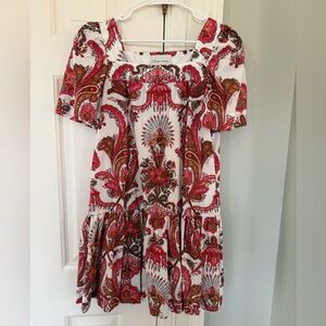 Cara Cara Red, Pink and White Paisley Mini Dress
